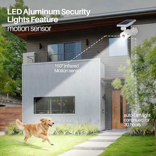 Motion Sensor Outdoor Solar Lights Waterproof Aluminum alloy(Not plastic) Solar Spot Lights, Solar Motion Detector Lights for Outside Patio Porch Wall Driveway Garden, 100-Week FREE Refund/Replacement - Image 2