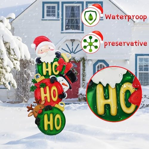 3 Pack Christmas Garden Stakes 31in Colorful Balls Metal Holiday Decor - Image 4