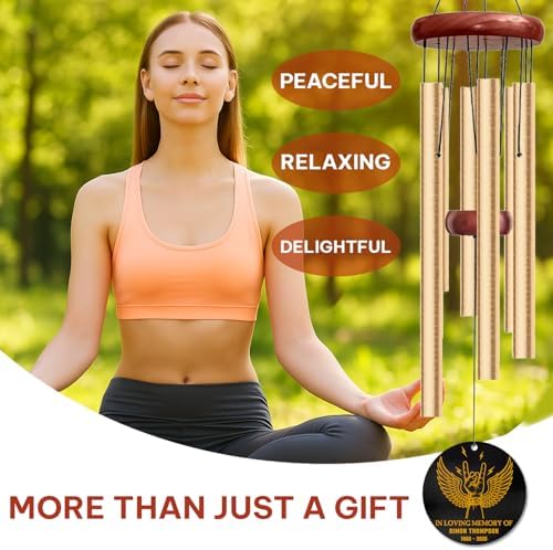 Personalized Rock Memorial Wind Chime – Custom Name & Years with Angel Wing Guitar Art – “in Loving Memory” Tribute for Music Lovers, Free Spirits, and Families Honoring The Loss of a Beloved One - Image 4