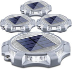SIEDiNLAR Solar Deck Lights Outdoor 2 Modes LED, 4 Pack White/Warm Lighting by Siedinlar