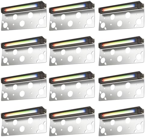 7 Inch RGB LED Retaining Wall Lights, 2700K-5000K Selectable, 12-24V 5W 200LM Low Voltage Paver Lights, IP65 Waterproof LED Landscape Hardscape Light, ETL Listed, 12PK by RUNBISON