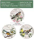 Kunovo 3pcs Garden Décor Stepping Stone, Dimensional Round Walkway Path Stones with Butterflies, Animals or Birds Print, Fun Cute Yard Lawn Step Stone (Size : Birds), 58741 - Image 4