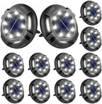Fohil 12 Pack Solar Ground Lights for Pathway Lawn Yard Deck Garden Decor by Fohil