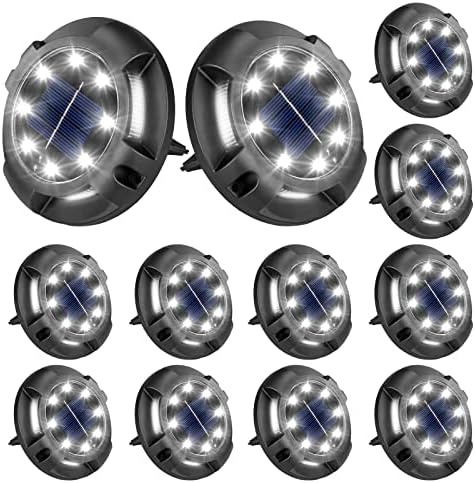 Fohil 12 Pack Solar Ground Lights for Pathway Lawn Yard Deck Garden Decor by Fohil
