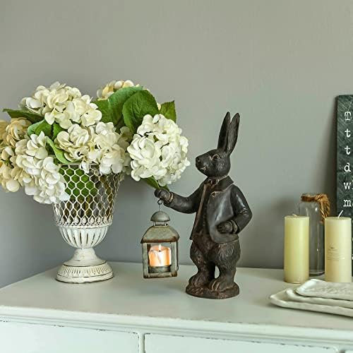 NIKKY HOME Bunny Lantern Figurine, Resin Rabbit Decor for Home - Image 5