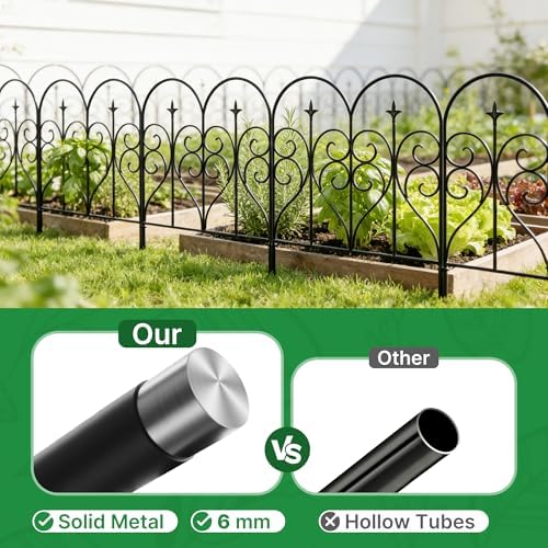 Thealyn Garden Fence 32" x 10ft, 5 Panels, No Digging Metal Barrier - Image 4