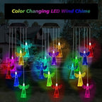 Hummingbird Solar Wind Chimes for Outside - Color Changing LED Outdoor Solar Lights Waterproof Windchimes, Home Garden Patio Yard Porch Decoration (Angel) - Image 2