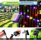 Solar String Flower Lights Outdoor 2 Pack 200 LED 80Ft Multi-Color Christmas Fairy Lights with 8 Lighting Modes, Waterproof Solar Lights Outdoor for Garden Christmas Wedding Xmas Tree Decoration - Image 3