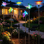 6 Pack Solar Garden Stake Lights Outdoor, Yard Figurine Stake Light, Flower Hummingbird Dragonfly Butterfly for Patio Yard Pathway Decoration (Garden) - Image 2