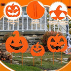 3 Pack Halloween Pumpkins Yard Stake, Metal Halloween Outdoor Decor - Image 5