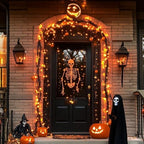 JMEXSUSS 4 Pack Solar Halloween Lights, 33FT 100 LED Orange Fairy Lights - Image 5