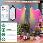 LED Grow Lights for Indoor Plants,4 Heads Red Blue White Full Spectrum Plant Light with 15-63" Adjustable Tripod Stand, Indoor Grow Lamp with Remote Control and Auto On/Off Timer Function - Image 3