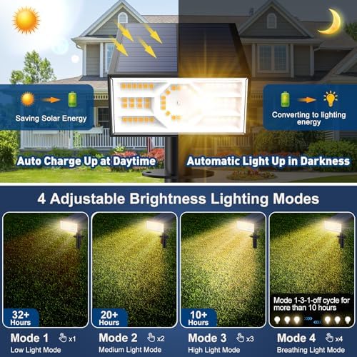 Solar Spot Lights Outdoor, 10 Packs/56 LED , Warm White Solar Spotlights - Image 4