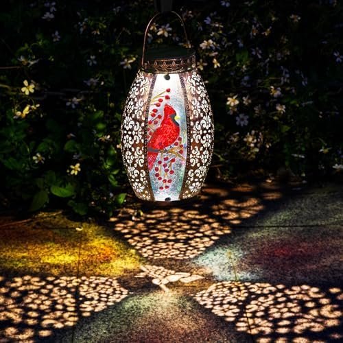 Solar Lanterns Outdoor Cardinal Garden Decor Light Waterproof Hanging Decorative Gifts for Women Mom Mothers Grandma Grandparents Birthday Gift - Image 4