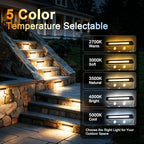 4-Pack 7 Inch Retaining Wall Lights, 5W 200LM LED Hardscape Lighting Swivel, 2700K-5000K Selectable,12-24V AC/DC, IP65 Waterproof Low Voltage Step Lights Outdoor, ETL Certified - Image 3