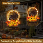 Thanksgiving Decorations Outdoor,Solar Lights Turkey Yard Sign Garden Stake - Image 3