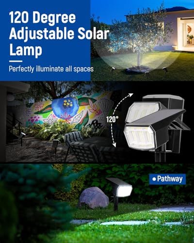 Solar Spot Lights Outdoor Waterproof, Solar Spotlights 12 Pack Cool White - Image 4