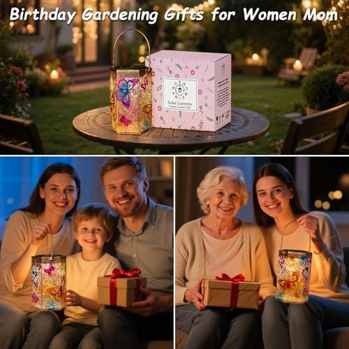 2Pack Solar Outdoor Lanterns Waterproof Butterfly Gifts for Women, 3D Colorful Solar Garden Yard Lanterns, Gardening Gifts for Women, Mothers' Day GIFS Mom, Birthday Gifts - Image 3