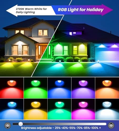 MEIKEE 15W RGB Landscape Lights 120V Outdoor Spotlights with Remote - Image 3