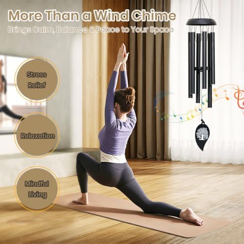 34in Wind Chimes for Outside, Tree of Life Deep Tone Wind Chime Memorial - Image 4