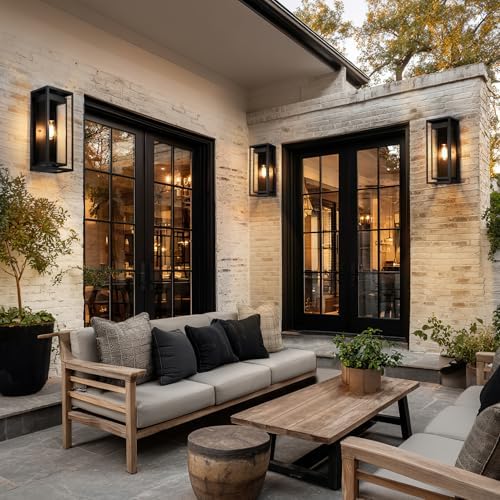 19" Large Outdoor Wall Light Fixtures, Black Porch Light - Image 4