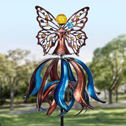 Kircust Extra-Large Tulip Solar Wind Spinner for Outdoor by Beautyinyouroutdoorspace