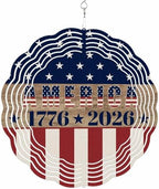250th Anniversary Wind Spinner for Garden Yard 12In, USA Flag Red Striped Blue Star Retro 3D Stainless Steel Kinetic Hanging Wind Spinners Rustproof Outdoor Decor for Lawn Patio Home by Unknown