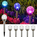 GIGALUMI Solar Outdoor, Cracked Glass Ball Solar Garden Lights, Color Changing Lights Outdoor,Garden LED for Path, Patio, Yard, 6 Pack Pathway by GIGALUMI