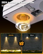 JOFIOS Solar Fence Lights 8 Pack, 50 Lumens Outdoor Fence Solar Lights with 12 Modes RGB Color Glow LED Solar Lights Outdoor Waterproof for Patio, Backyard, Deck, Fence, Railing. （White Shell） - Image 3
