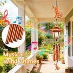 Dog Solar Wind Chimes for Outside, Birthday Gifts for Mom Women Grandma Mother's Day Memorial, 34-Inch Windchimes with Wind Spinner, Outdoor Hanging Solar Lights Waterproof Garden Decor Patio Yard - Image 4