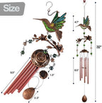 Wind Chimes for Outside, Wind Chimes Outdoor Clearance, Soothing Tones, Hummingbird Wind Chime, Memorial, Sympathy Gift, Patio, Porch, Home Décor, Modern, Art Décor, Bronze (32" Hummingbird) - Image 2