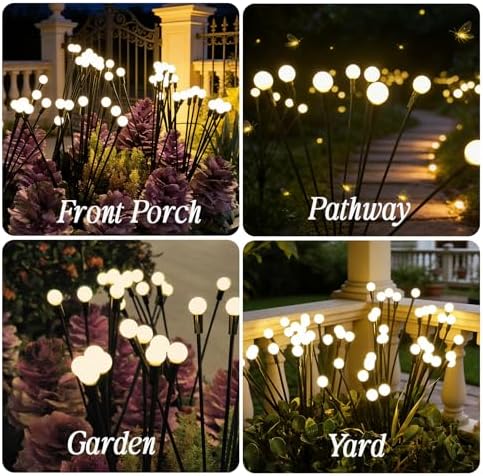 10 Packs Solar Garden Firefly Lights Outdoor - Image 6