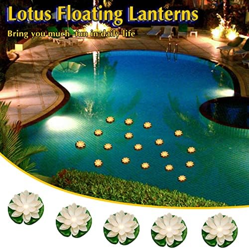 Liliful 36 Pcs Diwali Floating Lotus Lights, 3.94 Inch, White - Image 6