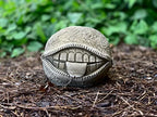 OLOMA Zippy mouth ornament Smiling face decoration Bust garden statue Outdoor face sculpture Minimalistic sphere decor Concrete ball figure Modern sculpture for home Minimalistic figurine - Image 3