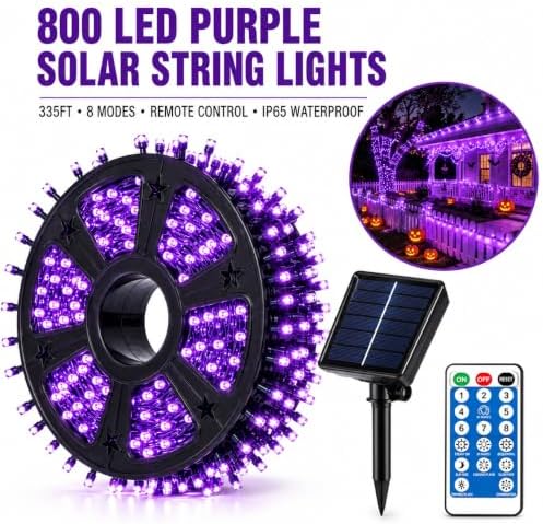 335FT 800 LED Solar Purple Halloween Lights - Image 2