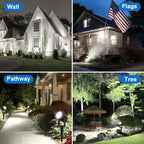 Solar Spot Lights Outdoor, 4-in-1 Solar Landscape Spotlight Waterproof 9.8ft Cable, 5W 3000mAh, Dusk to Dawn Auto ON/Off Adjustable Wall Lights for Yard, Ground, Garden, Pool, Lawn (Cold White) - Image 2