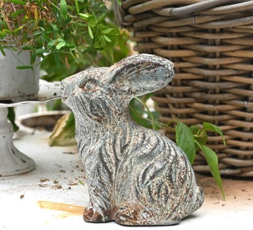 All Chic Bunny Decor Garden Statue Cement Rabbit Statue for Home Garden Indoor Outdoor Statues for Yard,Front Yard Decor,Easter Rabbit Figurines（Blue） - Image 5