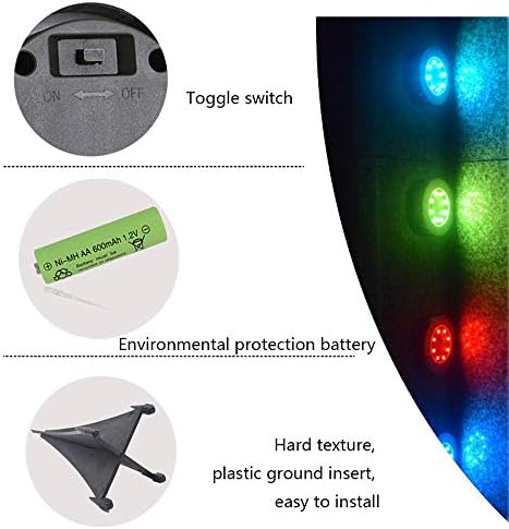 Multicolor Solar Ground Lights 8 Lamp Beads Seven Colors Garden Lights Outdoor Led Disk Lights Waterproof In-Ground Outdoor Landscape Lighting for Lawn Patio Pathway Yard Deck Walkway Flood Ligh - Image 5