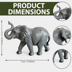 Resin Elephant Statue Outdoor Garden Decor, Grey Weatherproof Sculpture - Image 2