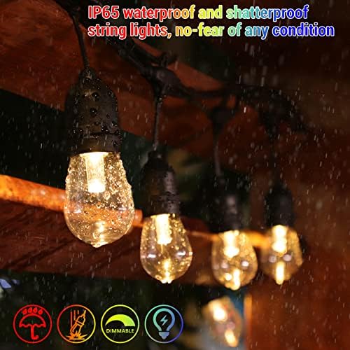 48FT Solar Outdoor RGB String Lights Waterproof Shatterproof - Image 4