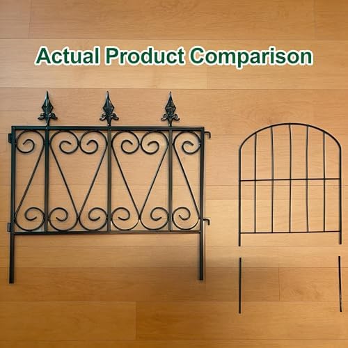 AMAGABELI GARDEN & HOME 5 Panels 24in(H)×10ft(L) 0.4 Inch Wire Diameter Decorative Garden Fences and Borders for Dogs No Dig Metal Garden Edging Border Animal Barrier Fencing for Flower Bed Yard Patio - Image 2