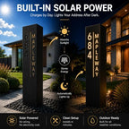 Custom Solar Address Sign, Personalized Lighted House Number Pillar - Image 2