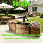 NestNature Solar Outdoor Water Fountain|Wood Water Feature for Garden Decor - Image 4