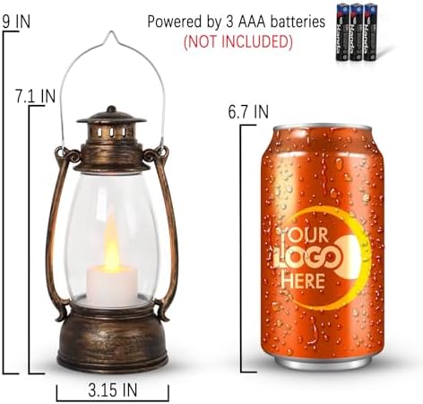 Vintage Lantern Decor, 4-Pack Flickering LED Candle Lantern with Remote Small Sized Lantern Indoor Outdoor Hanging Lanterns for Wedding Centerpiece,Halloween,Christmas,Farmhouse Decorations - Image 2