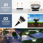 SOLPEX 16 Pack Solar Ground Lights Outdoor, Backyard Decor Cool White - Image 4