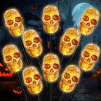 BRIGHTDECK Halloween Solar Pathway Lights Outdoor, LED Decor, Light Up Solar Stake Lights for Holiday, Halloween, Walkway, Sidewalk (Skull, 10-Pack) by BRIGHTDECK