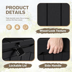 JUMMICO 31 Gallon Resin Deck Box Waterproof Outdoor Storage Boxes 2 Pack - Image 2