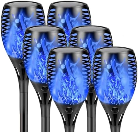 Solar Torch Lights with Flickering Flame Larger Size Halloween Decorations by SANJICHA