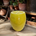 14" Lemon Resin Stool & Side Table, Fruit-Shaped Decorative Plant Stand for Patio, Balcony, Garden, Kitchen & Indoor Outdoor Home Decor - Image 2