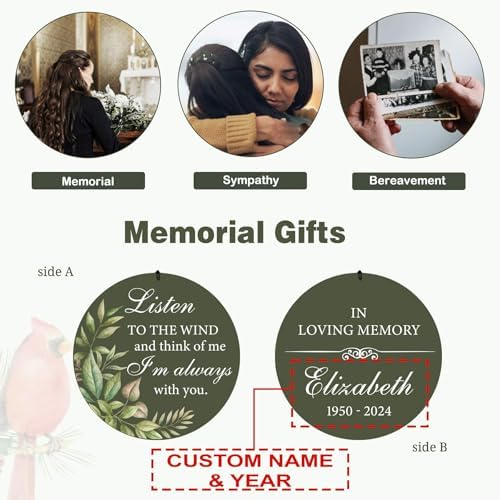 Personalized Memorial Wind Chimes for Loss of Loved One, Listen to the Wind - Image 6